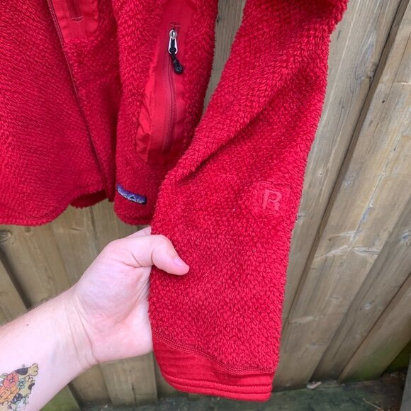 Patagonia Full Zip Fleece Button Up Sweater Jacket Small Red - Picture 2 of 5